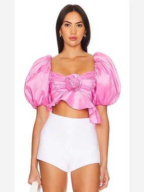 For Love And Lemons Judith pink crop Top